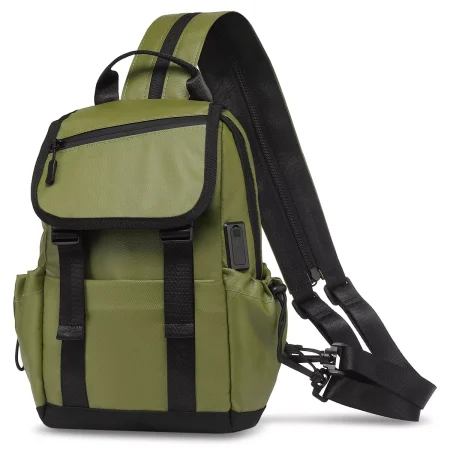 Unique Bargains Lightweight Waterpoof Convertible Sling Bag with USB Charge Port
